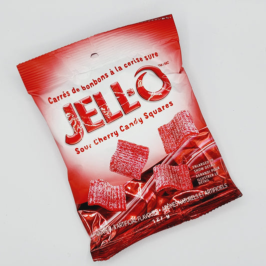 JELL-O Sour Cherry Candy Squares - Sugar Rushed