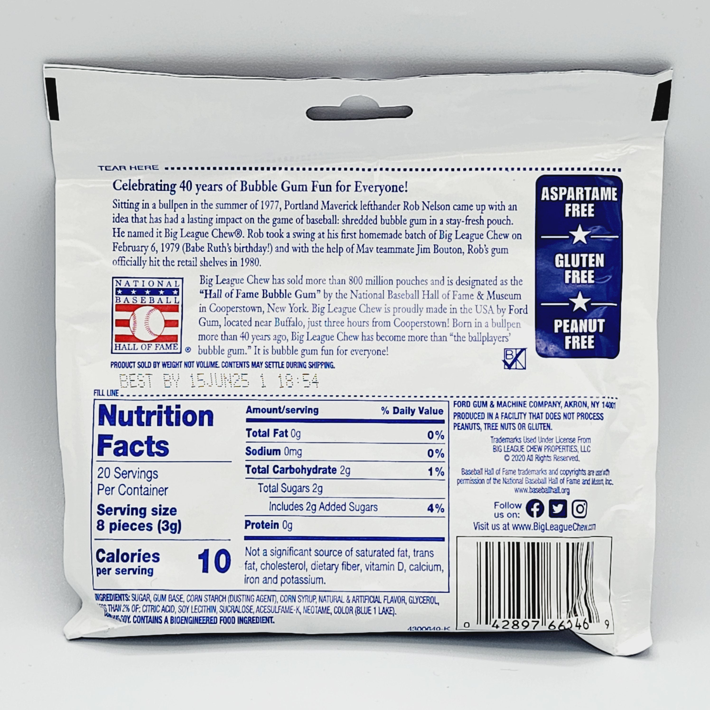 Big League Chew Bubble Gum - Sugar Rushed