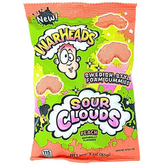 Warheads Sour Clouds Peach 3oz peg bag