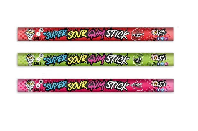 Brain Blasterz Super Sour Gum Stick - Sugar Rushed