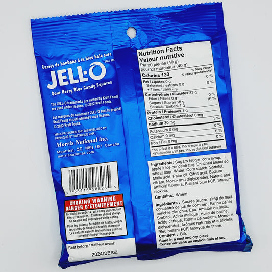 JELL-O Sour Berry Blue Candy Squares - Sugar Rushed 