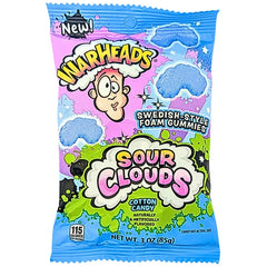 Warheads Sour Clouds Cotton Candy 3oz peg bag