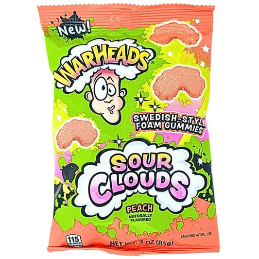 Warheads Sour Clouds Peach 3oz peg bag