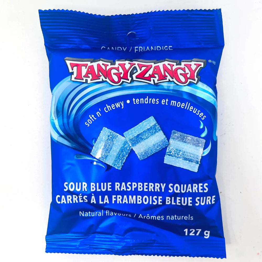 Tangy Zangy Blue Raspberry Sour Squares - Sugar Rushed 