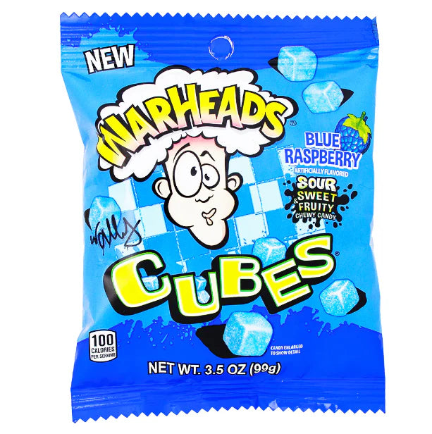 Warheads Blue Raspberry Cubes Peg Bag - Sugar Rushed 