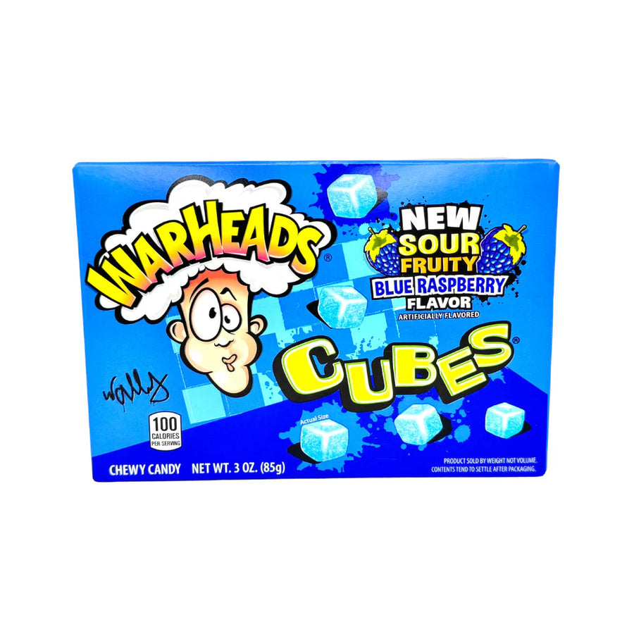 Warheads Sour Blue Raspberry Cubes Theater Box