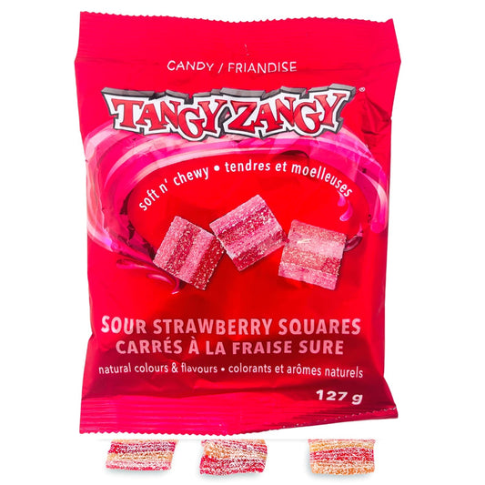 Tangy Zangy Strawberry Sour Squares - Sugar Rushed 